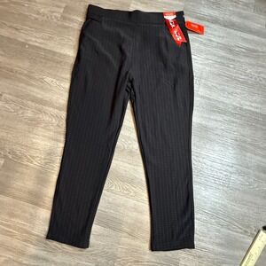 Maze Collection Scuba Faux Fur Lined Plaid Pants Black Grey 3X Levanta Cola NEW